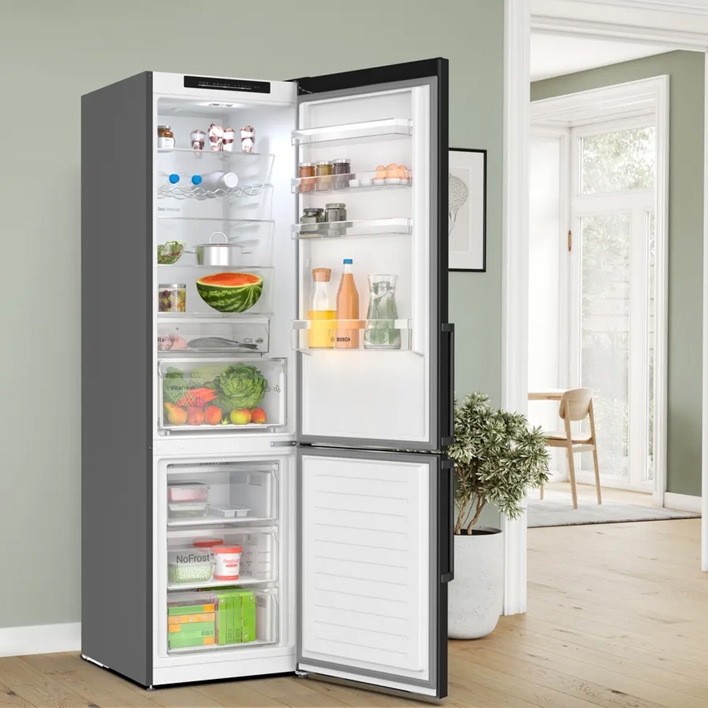 Kombiskåp Kyl/Frys BOSCH 2 st KGN39VXCT Serie 4 203cm Rostfri med VitaFresh och NoFrost