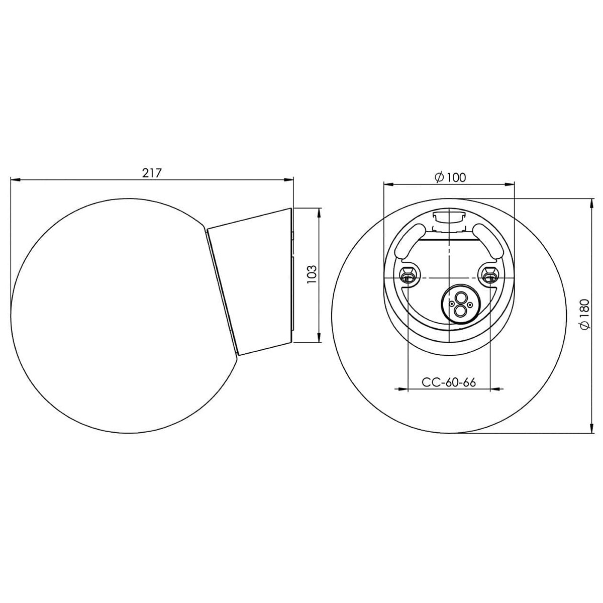 Vägglampa Ifö Electric Classic Glob Matt Sned IP54 LED