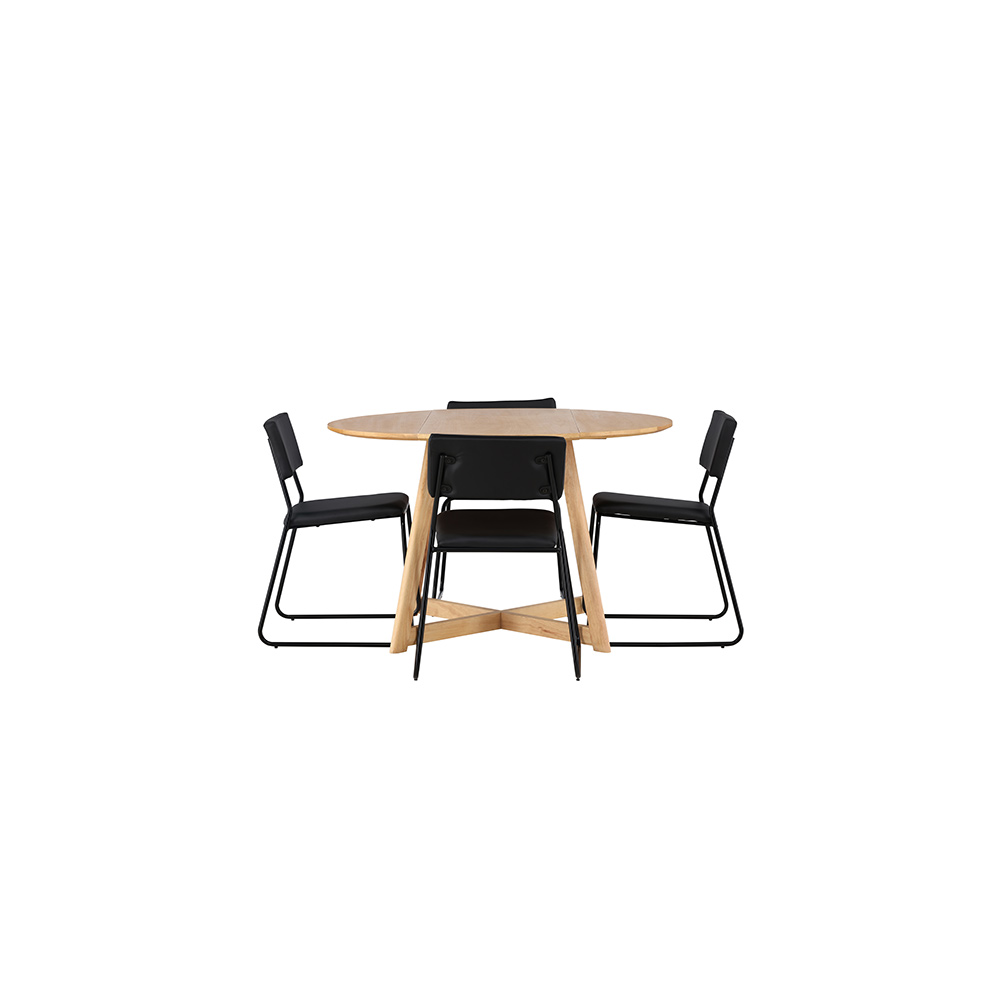 Matgrupp Venture Home Yakidon Ø120 cm med 4 st Kenth stolar