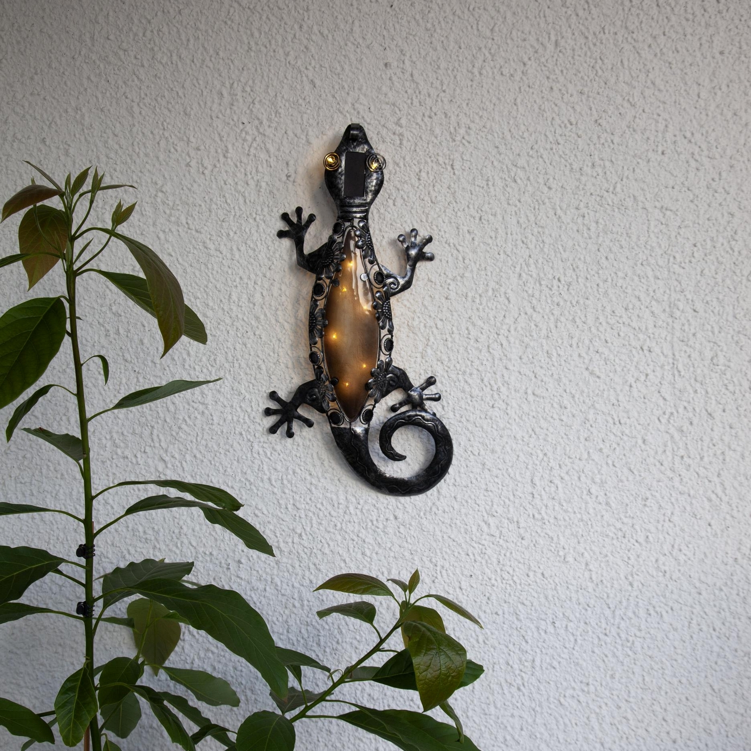 Solcellsdekoration Star Trading Vägg Gecko Twilight