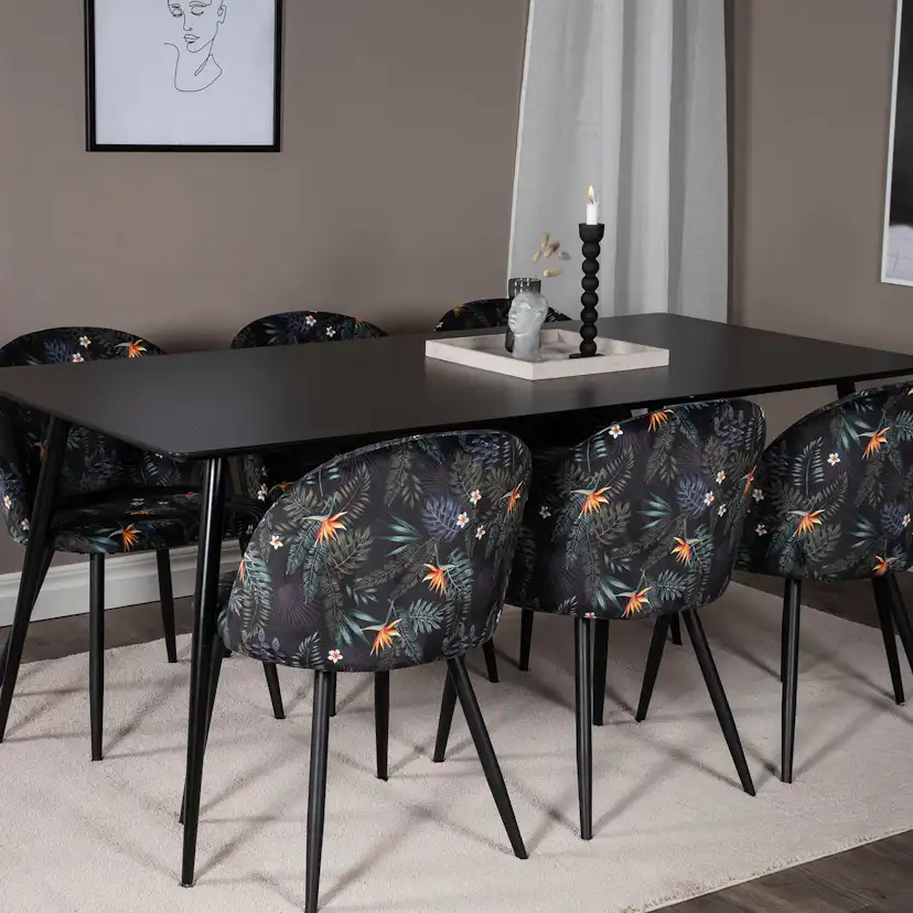 Matgrupp Venture Home Silvia med 6 Valentina Stolar Polyestertyg