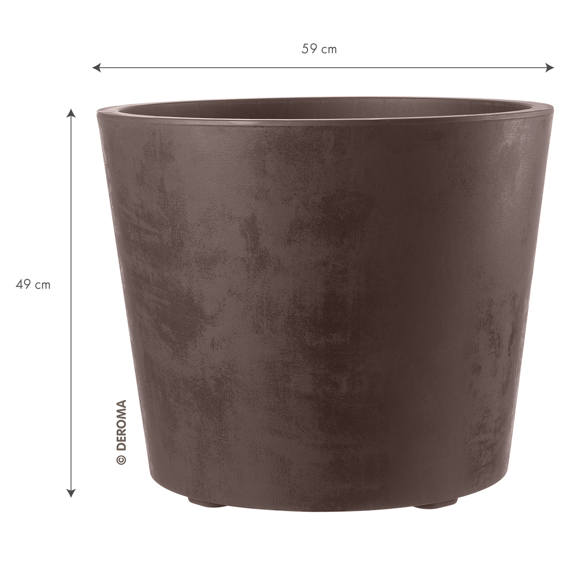 Kruka Deroma Millennium Brownstone Med Hjul Rund 59 x 49 cm