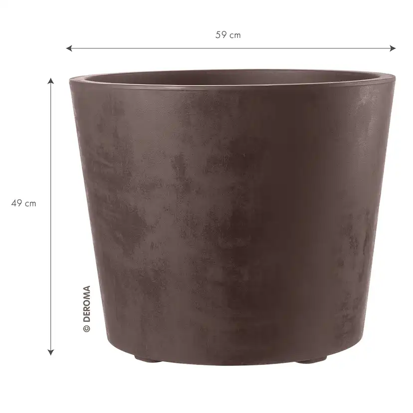 Kruka Deroma Millennium Brownstone Med Hjul Rund 59 x 49 cm