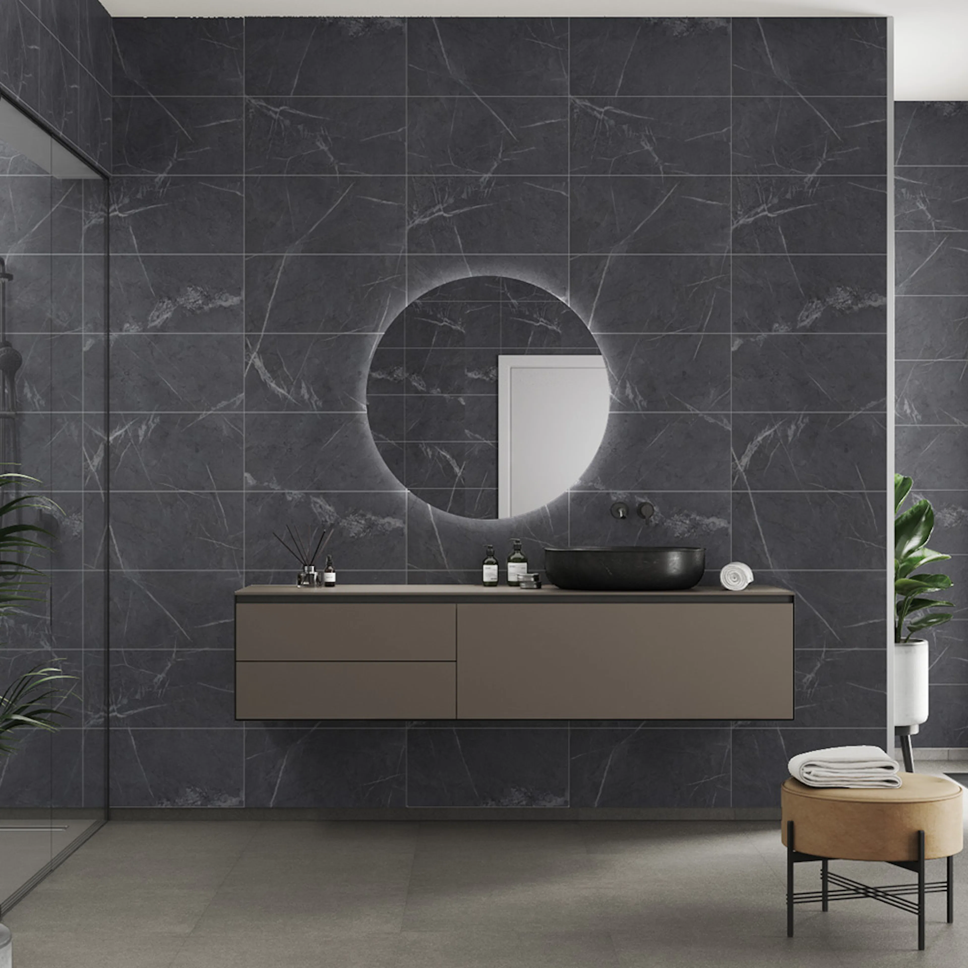 Våtrumsskiva Fibo 2272-LM6030 S Black Marble 10x620x3020 mm