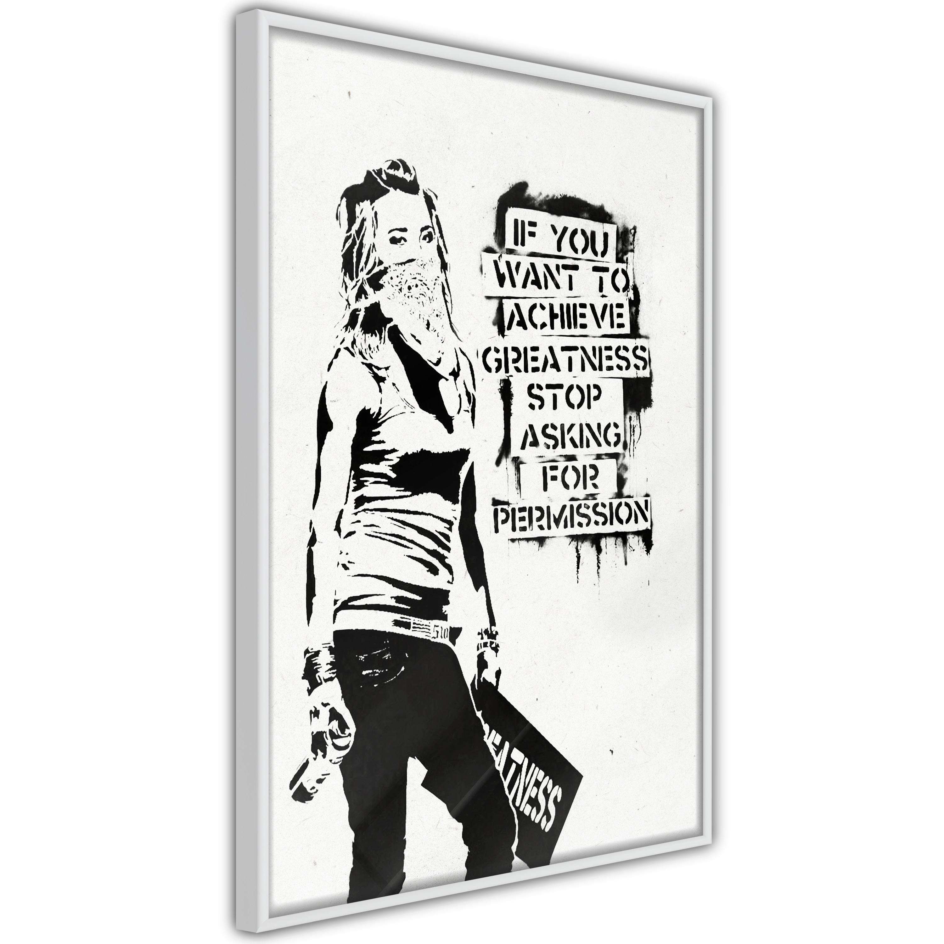 Poster Artgeist Affisch Girl with Graffiti