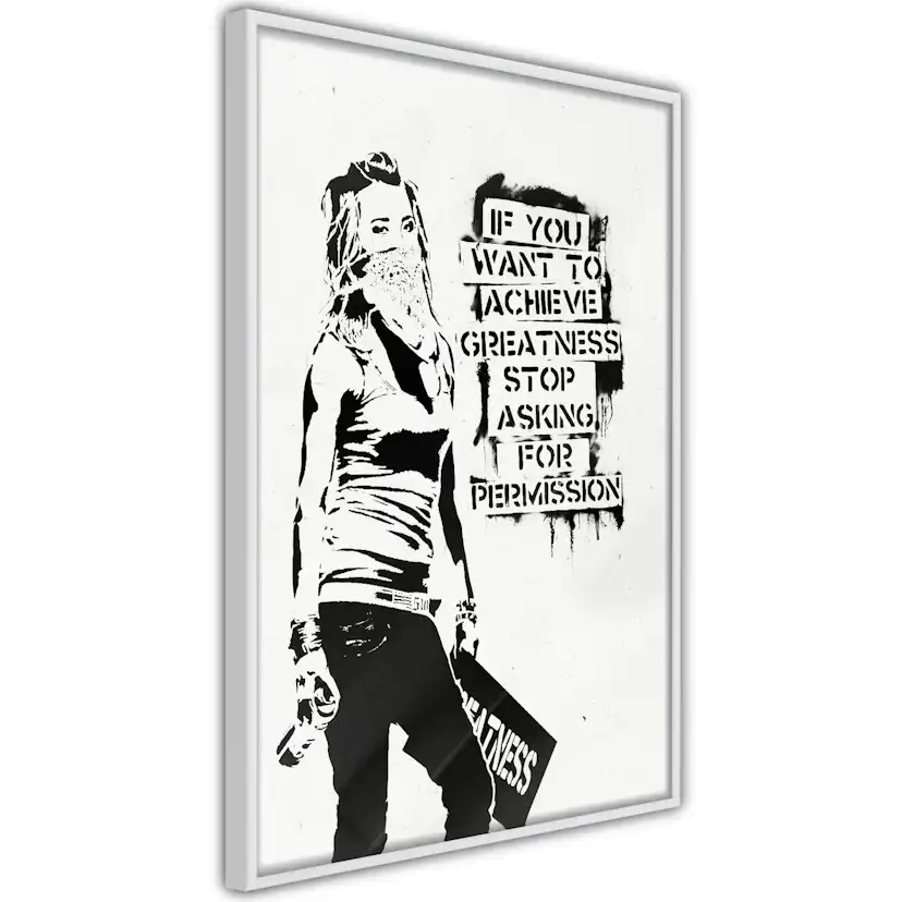 Poster Artgeist Affisch Girl with Graffiti