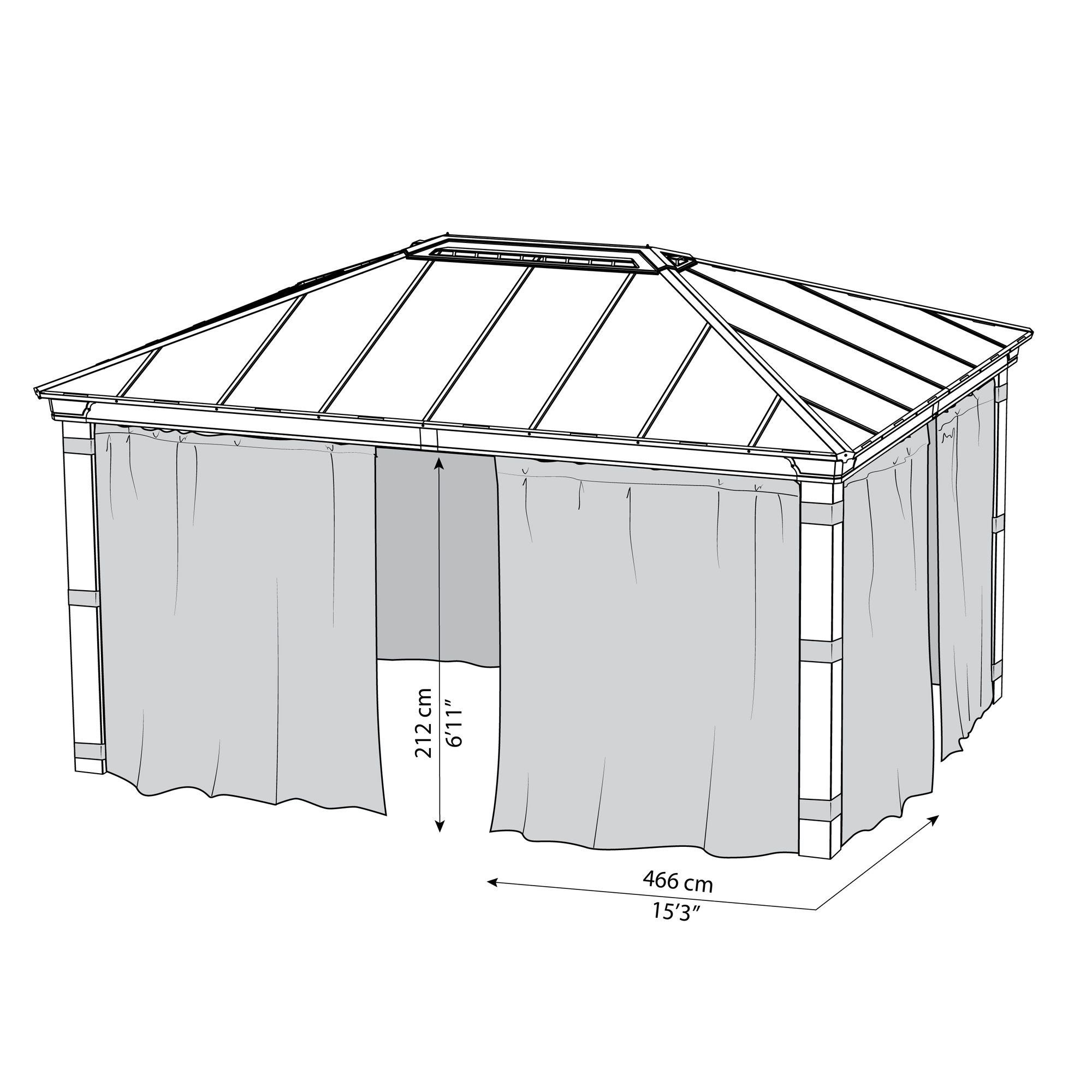 Gardin Canopia by Palram 4-Pack Till Dallas Paviljong 4,2x4,8 m
