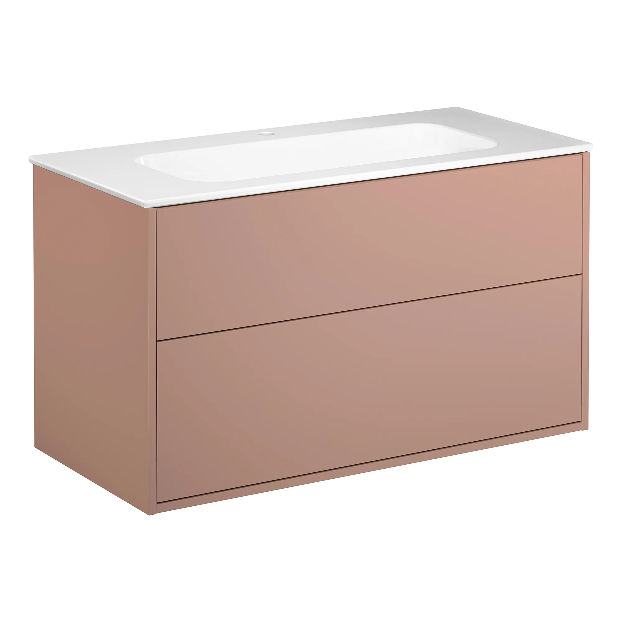 Artic Kommod 100 Peach, tvtst 1blh Vit Peach, Med Vit Tvättställ och 1 blandarhål