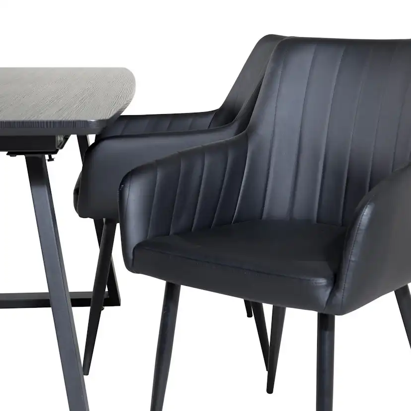 Inca Extentiontable - Black top / black Legs +Comfort - Dini Svart/Svart