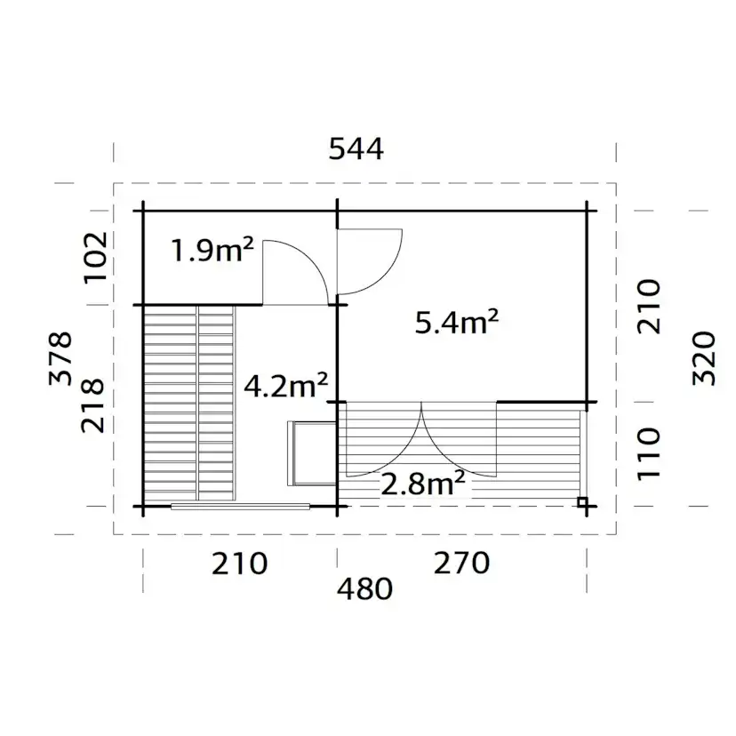 Bastu Palmako Sanna 15,4 m2