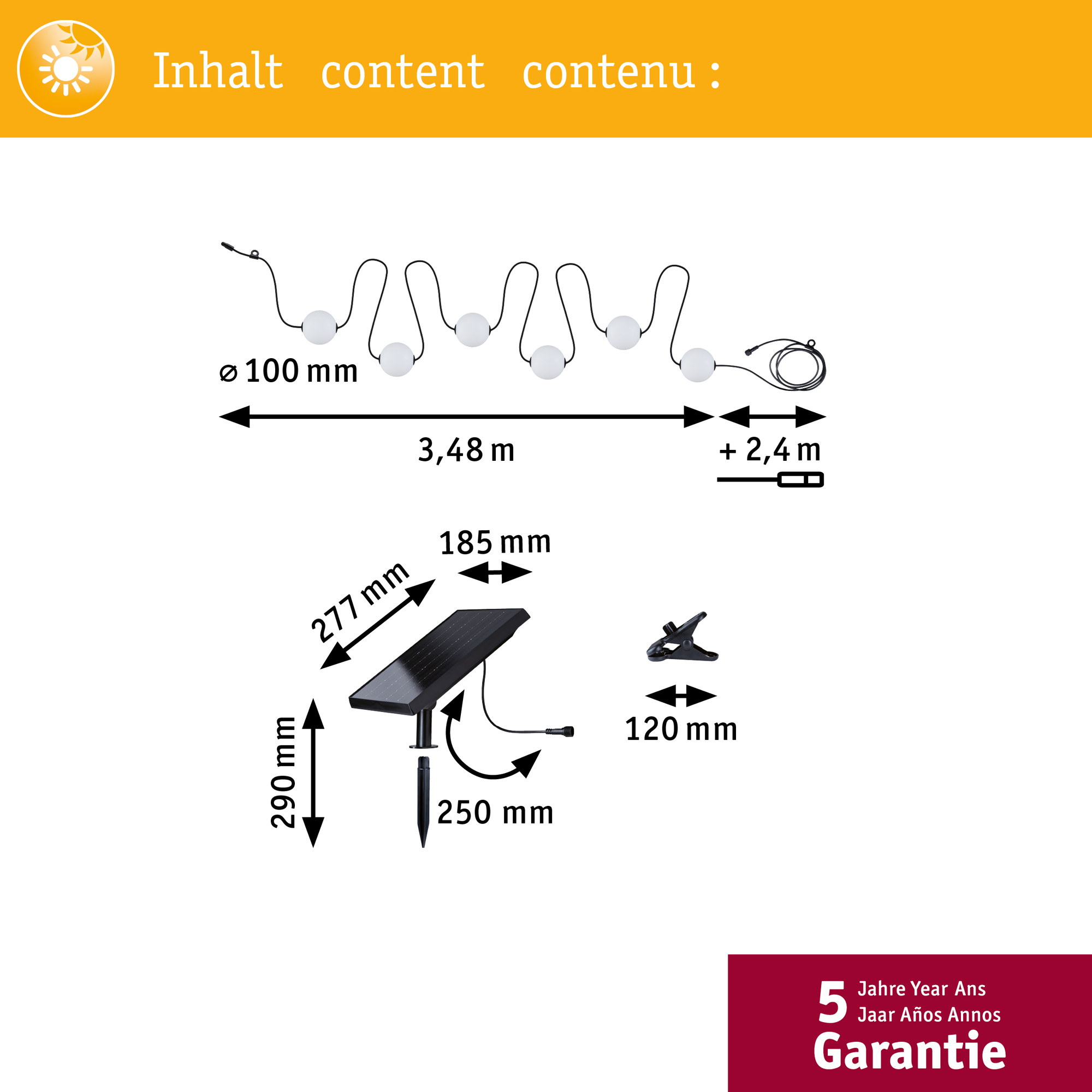 Solcellsljusslinga LED Paulmann Sagoljus Taina IP67 Grundläggande set
