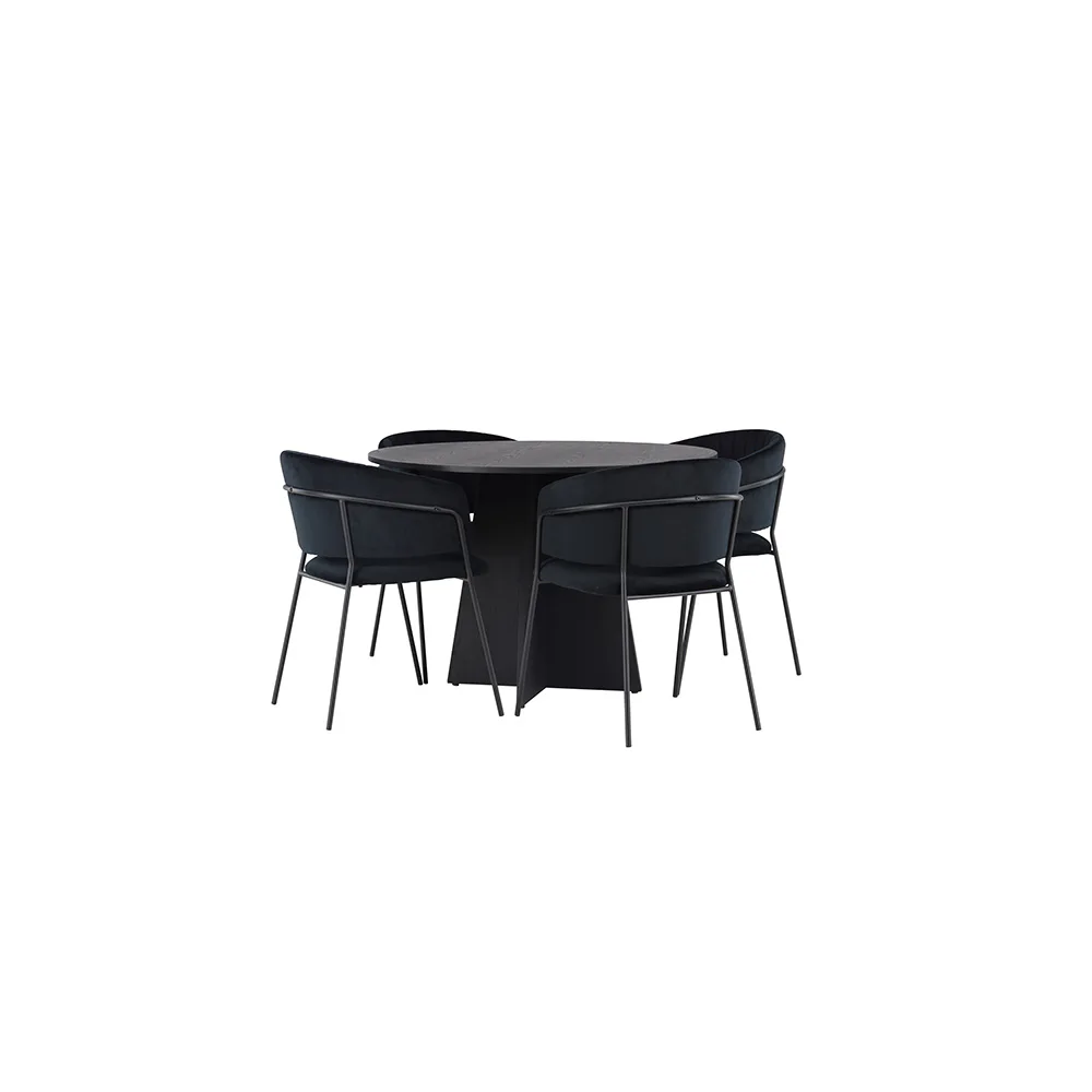 Matgrupp Venture Home Bootcut Ø110 cm med 4 st Selma stolar