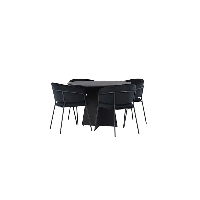 Matgrupp Venture Home Bootcut Ø110 cm med 4 st Selma stolar