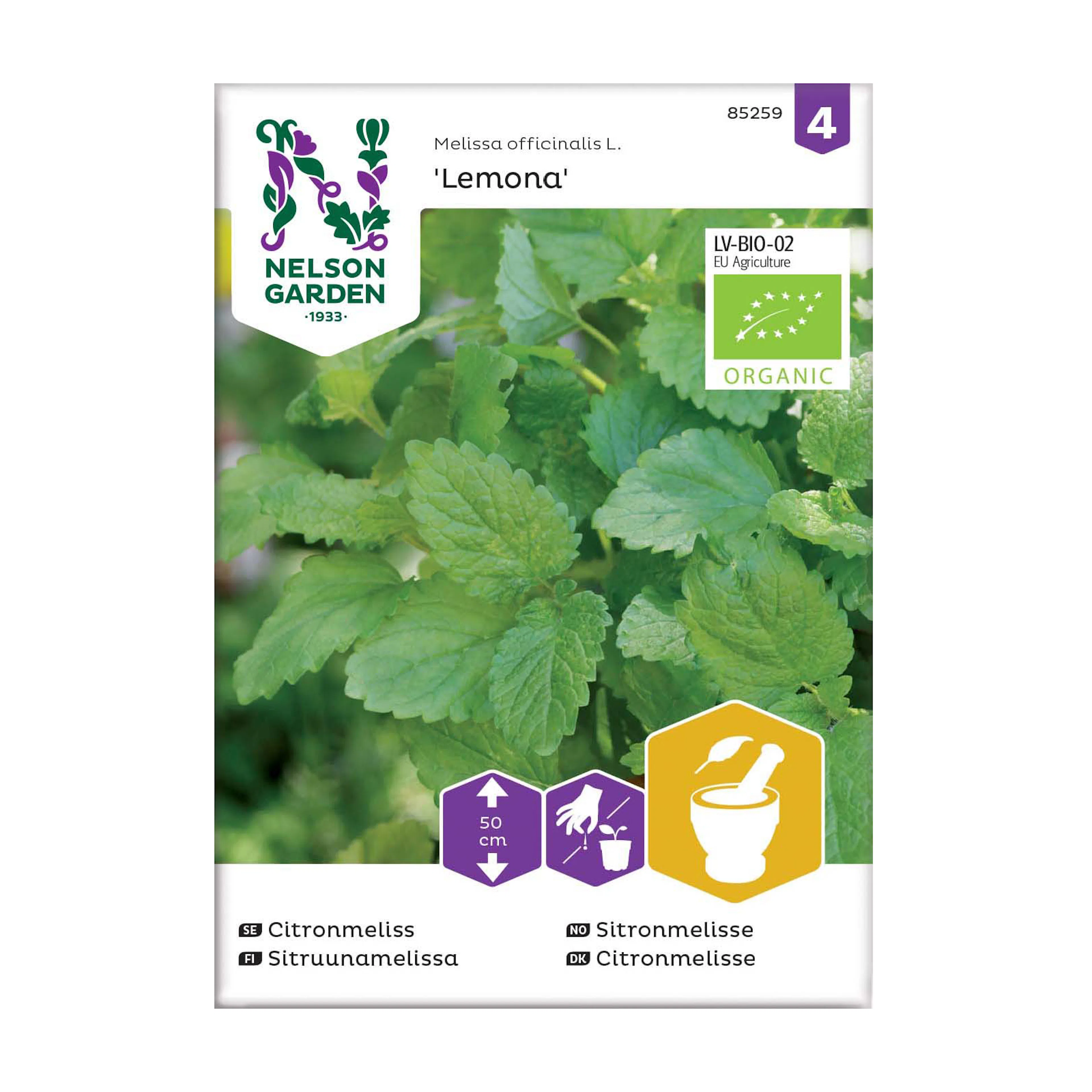 Frö Citronmeliss Nelson Garden Lemona Organic