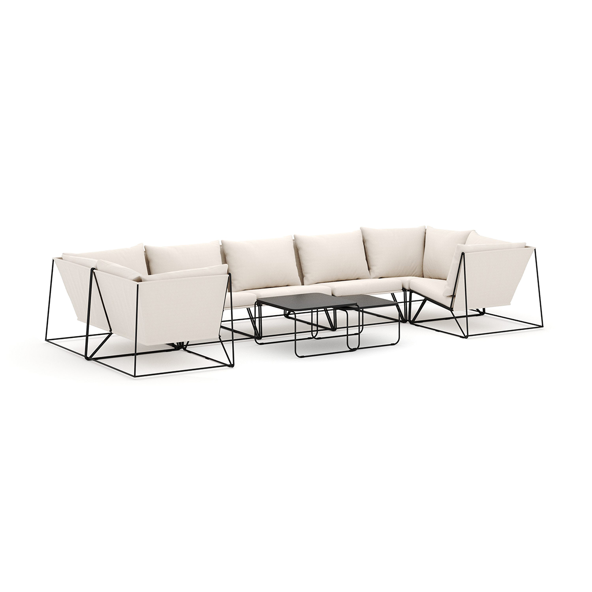 Loungesoffa Comfort Garden Usteryd utomhus U-soffa 7-sits med stängt avslut