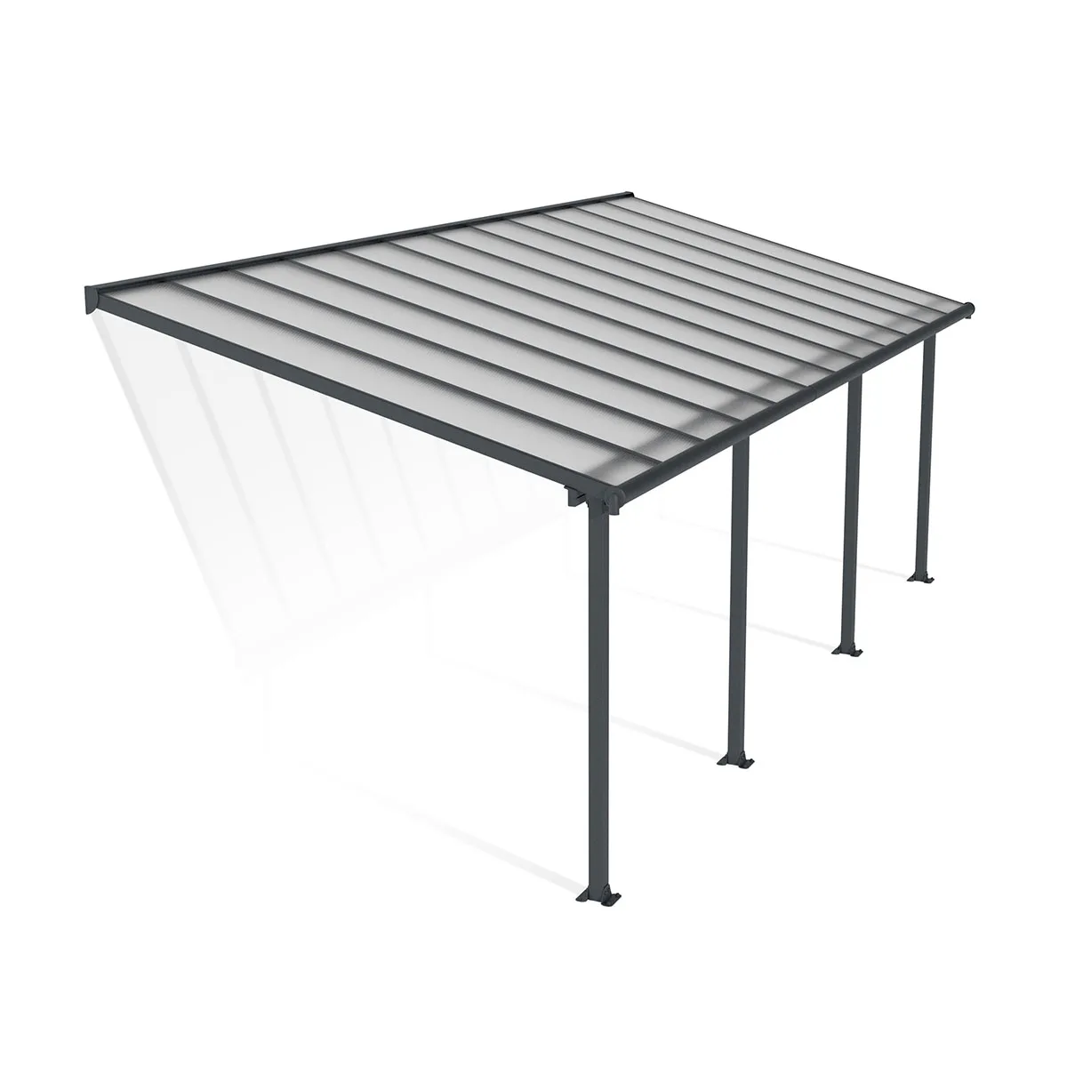 OLYMPIA PATIO COVER 3X7.30 GREY CLEAR 3 x 7,5