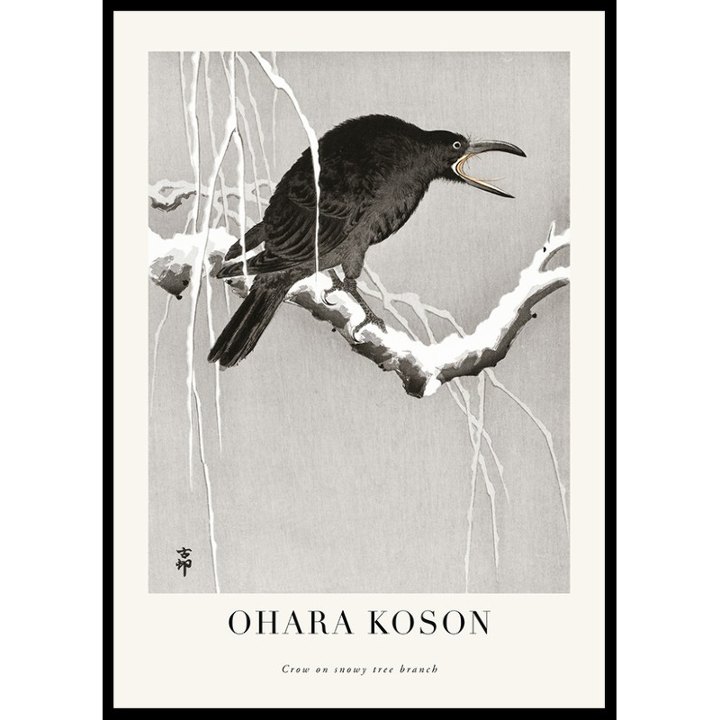 Poster Gallerix Crow On Snowy Tree Branch No1 By Ohara Koson