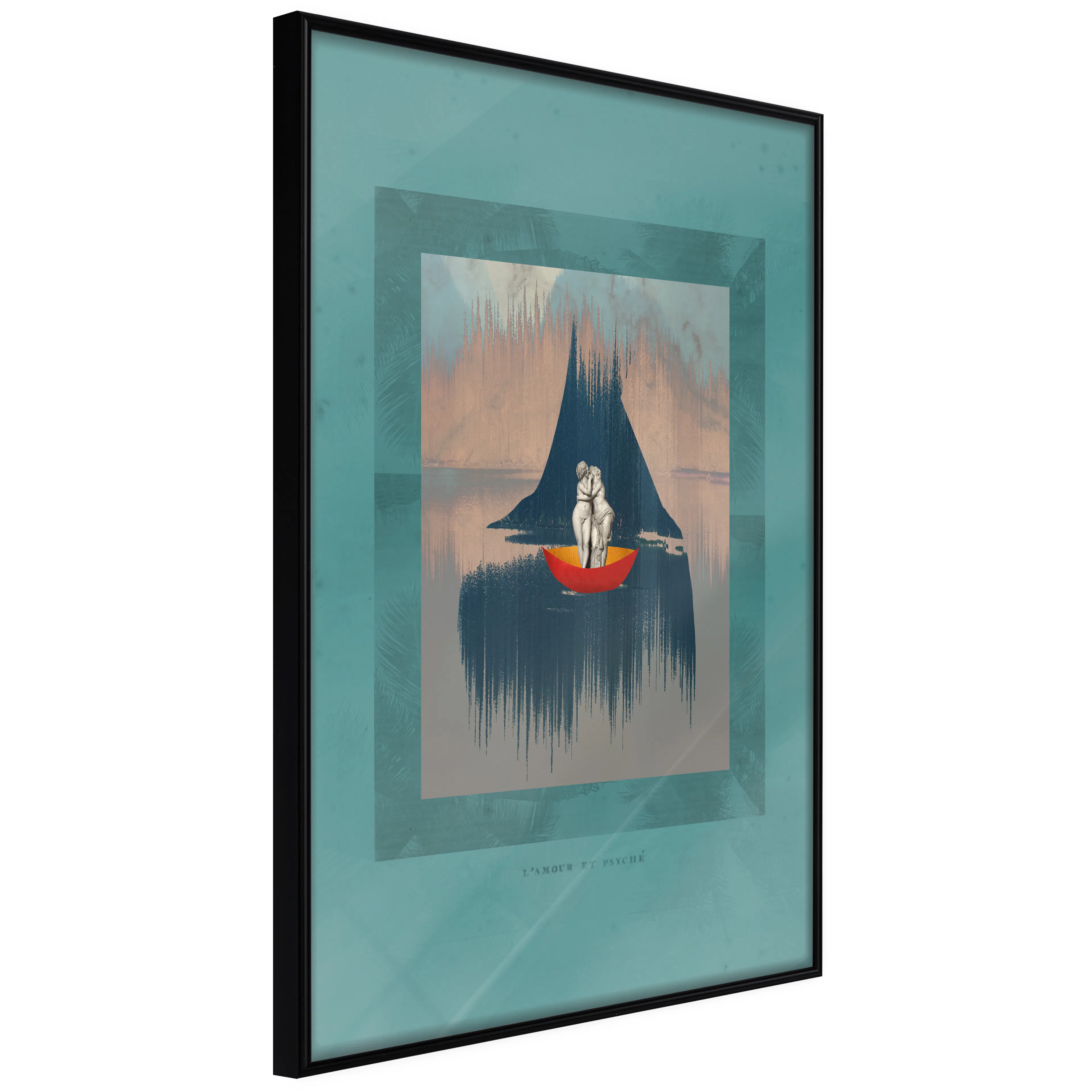 Affisch - Couple On Boat [Poster] 40x60 Svart ram, 40x60 cm