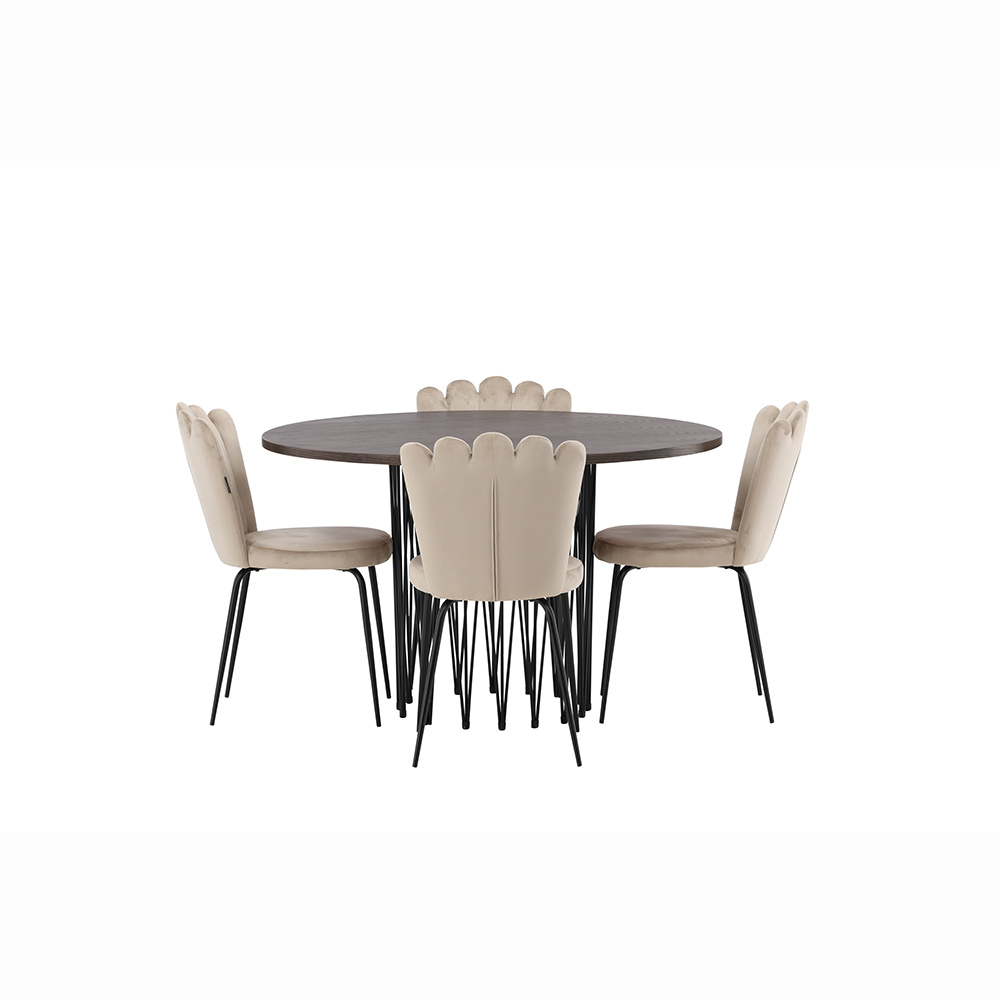 Matgrupp furniture/fashion Stone Ø120 cm med 4 Limhamn Light Stolar