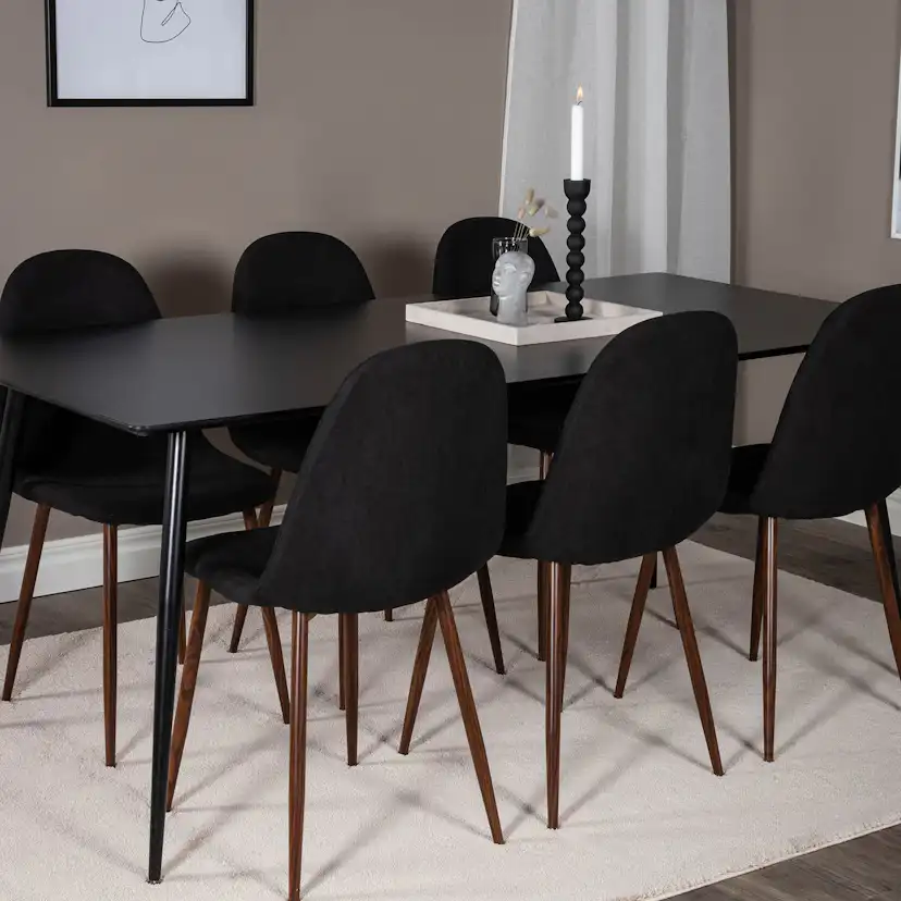 Matgrupp Venture Home Silvia med 6 Pobbie Stolar Polyestertyg