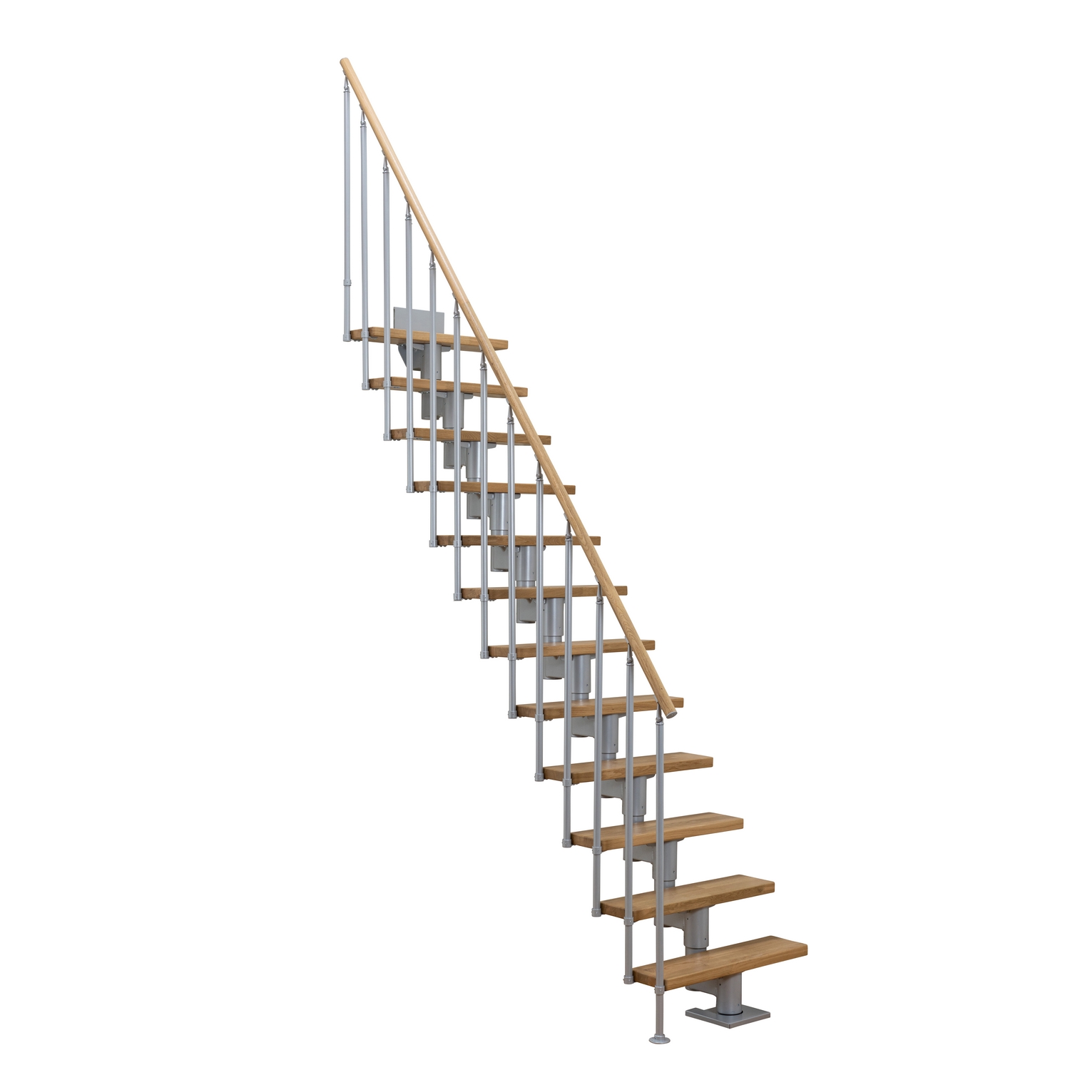 DUBLIN ek steg rak pearl grey CLASSIC II räcke 11T 61cm Grå, LxB: 1750x610 mm