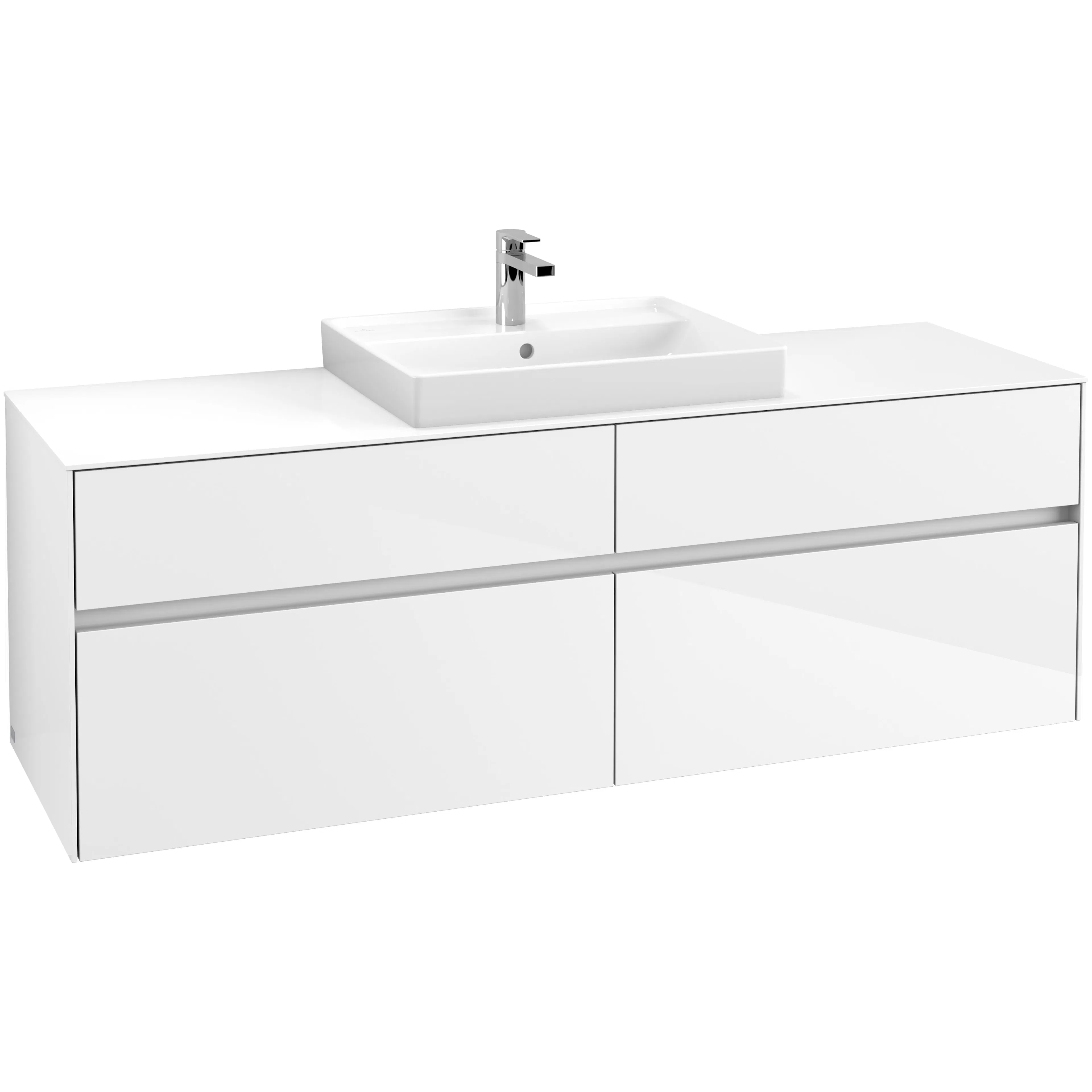 Tvättställsskåp Villeroy & Boch Collaro C02500DH Vit Högblank för Centrerat Tvättställ utan Belysning