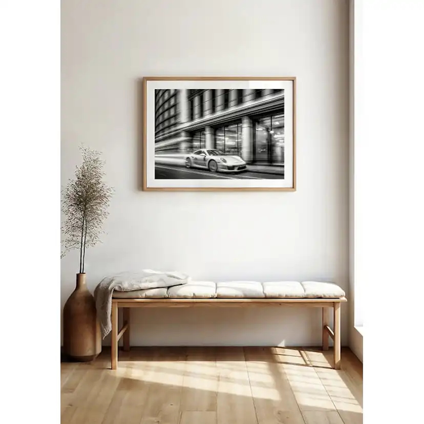 Poster Gallerix Porsche 911 In Motion B&W