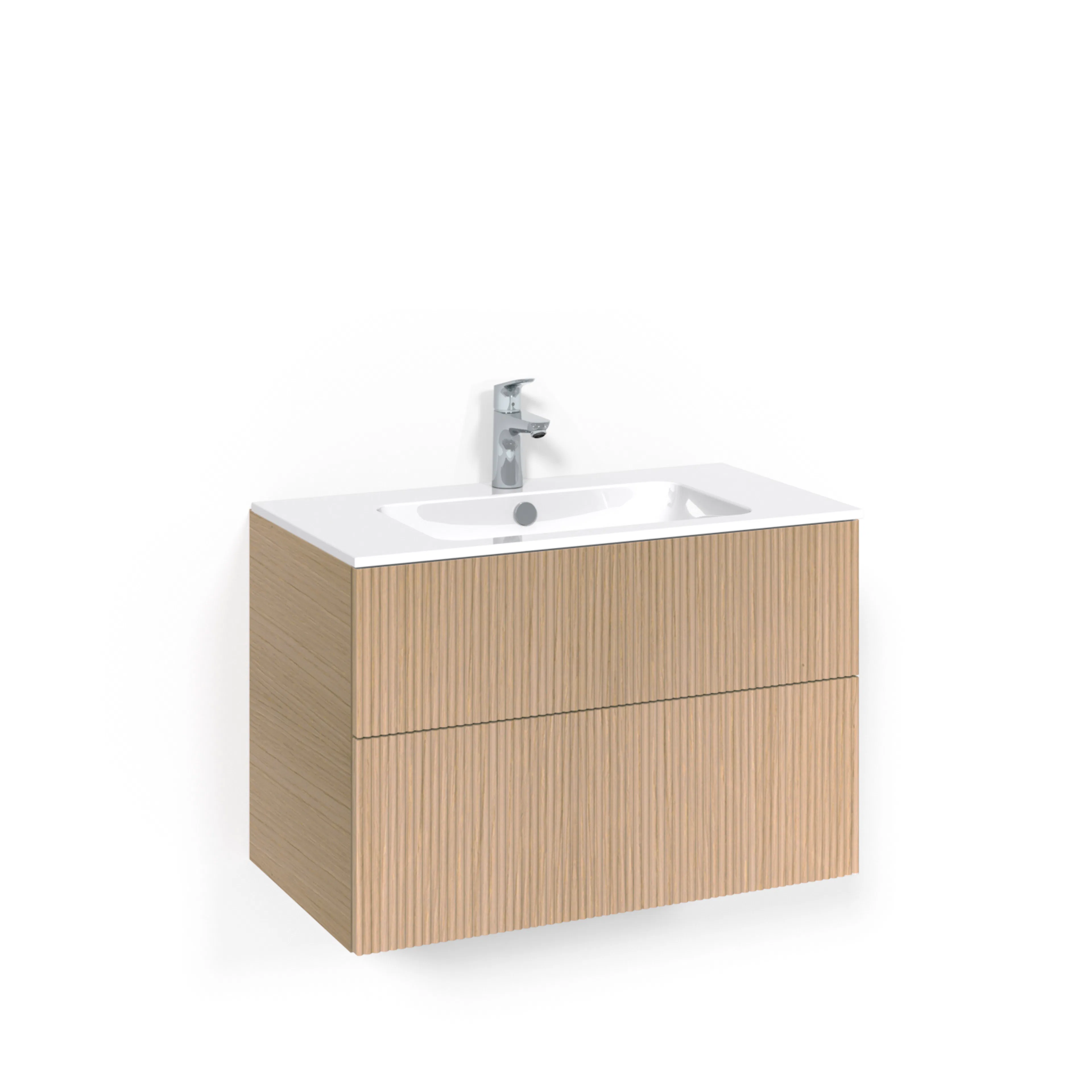 Crown Kom 80x45 Lj.Ek Li L14 Ljus Ek, 800 mm, Tvättställ Light  14, Utan Pushfunktion