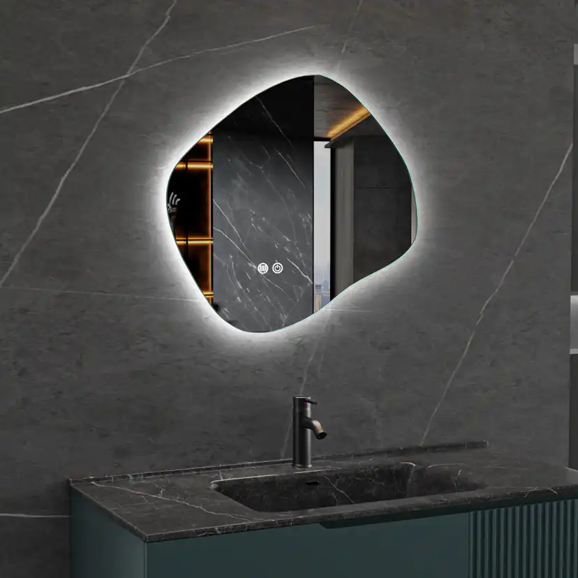 Badrumsspegel Lyfco med LED-Belysning 80x72 cm
