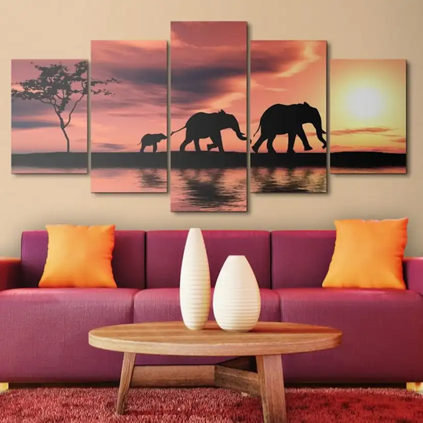 Tavla Arkiio African Elephants Family