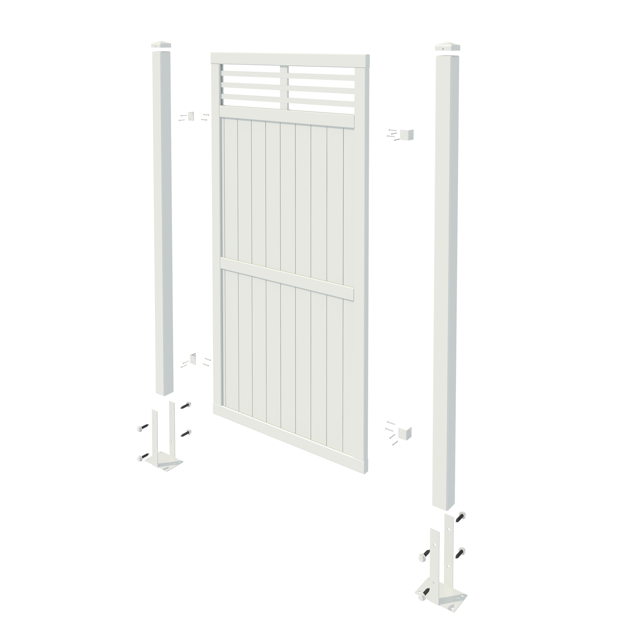 Skärm Palmako Nina4 180x90 cm Primer + Grå Lackerad 2 Lager (RAL 7016)