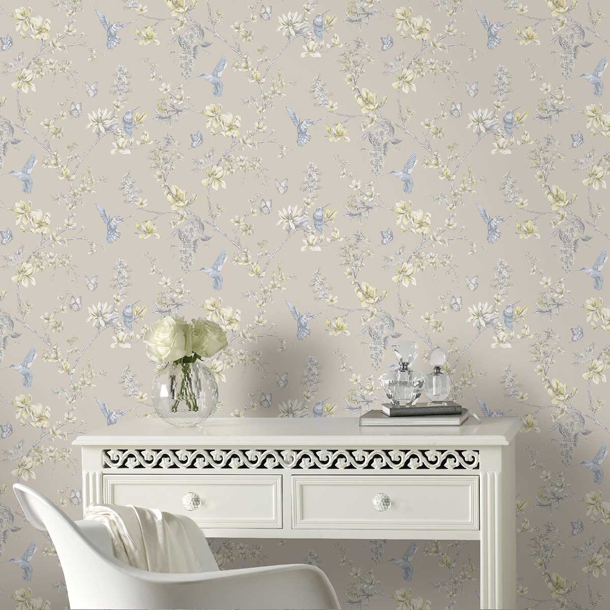 Tapet Superfresco Easy Fåglar Och Blommor 104890