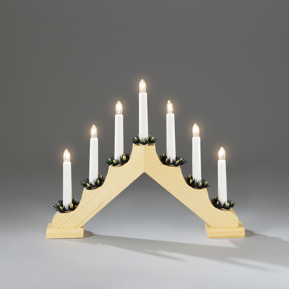 Adventsljusstake Gnosjö Konstsmide 7L med Manschetter H30