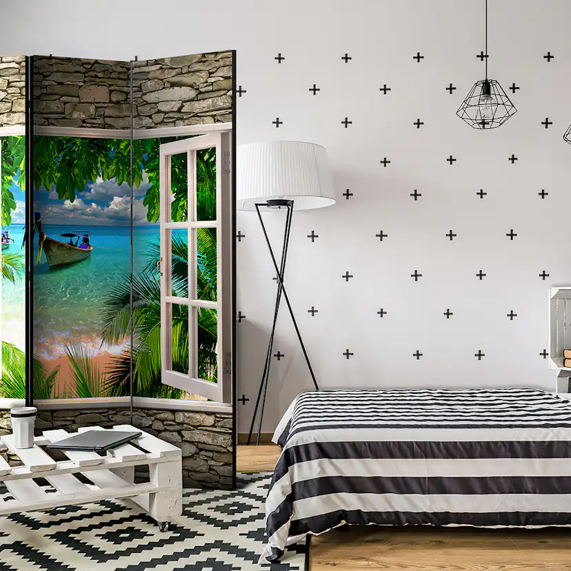 Rumsavdelare Skärmvägg Arkiio Tropical Beach 135x172 cm