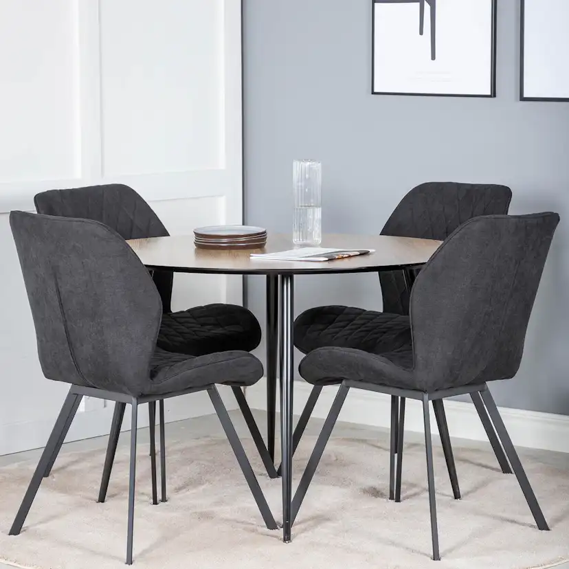 Matgrupp Venture Home Silvia med 4 Geneva Stolar Runt