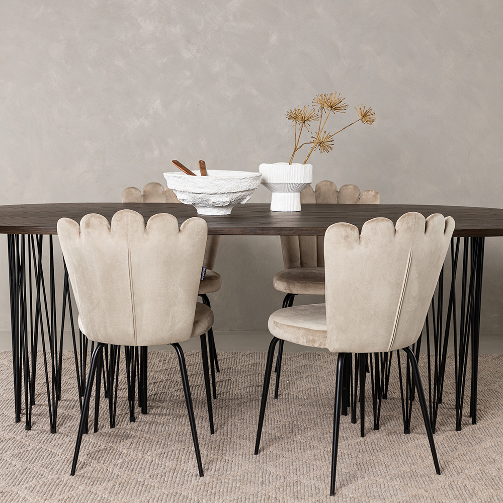 Matgrupp furniture/fashion Stone med 4 Limhamn Light Stolar