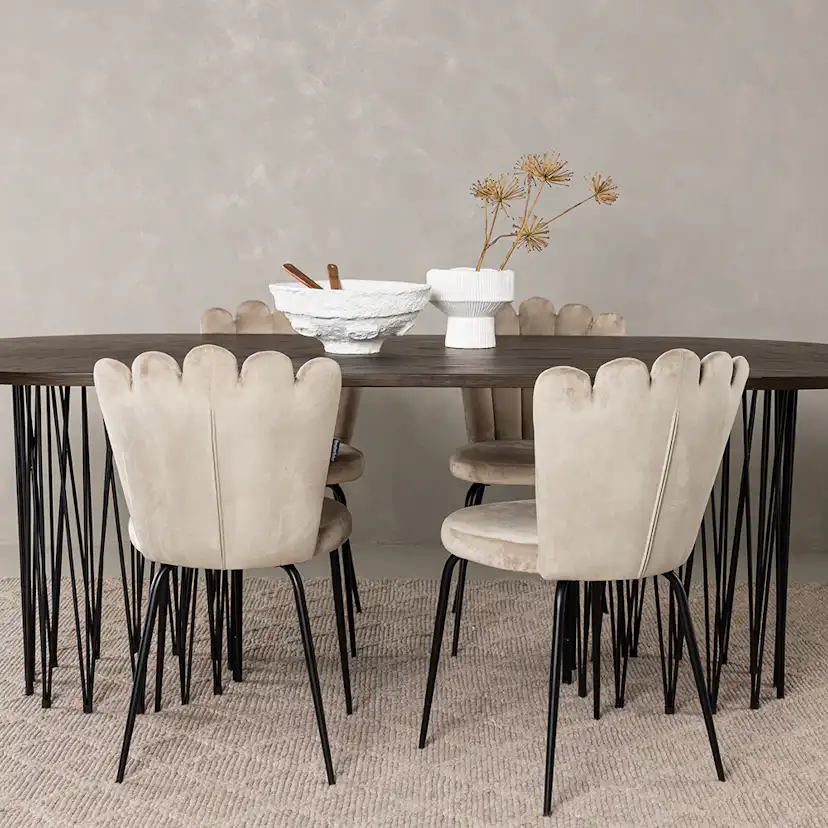Matgrupp furniture/fashion Stone med 4 Limhamn Light Stolar