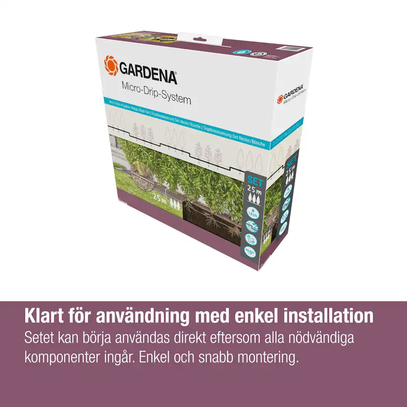 Droppslang Gardena Micro-Drip Set 25 m Ovan och Under Jord