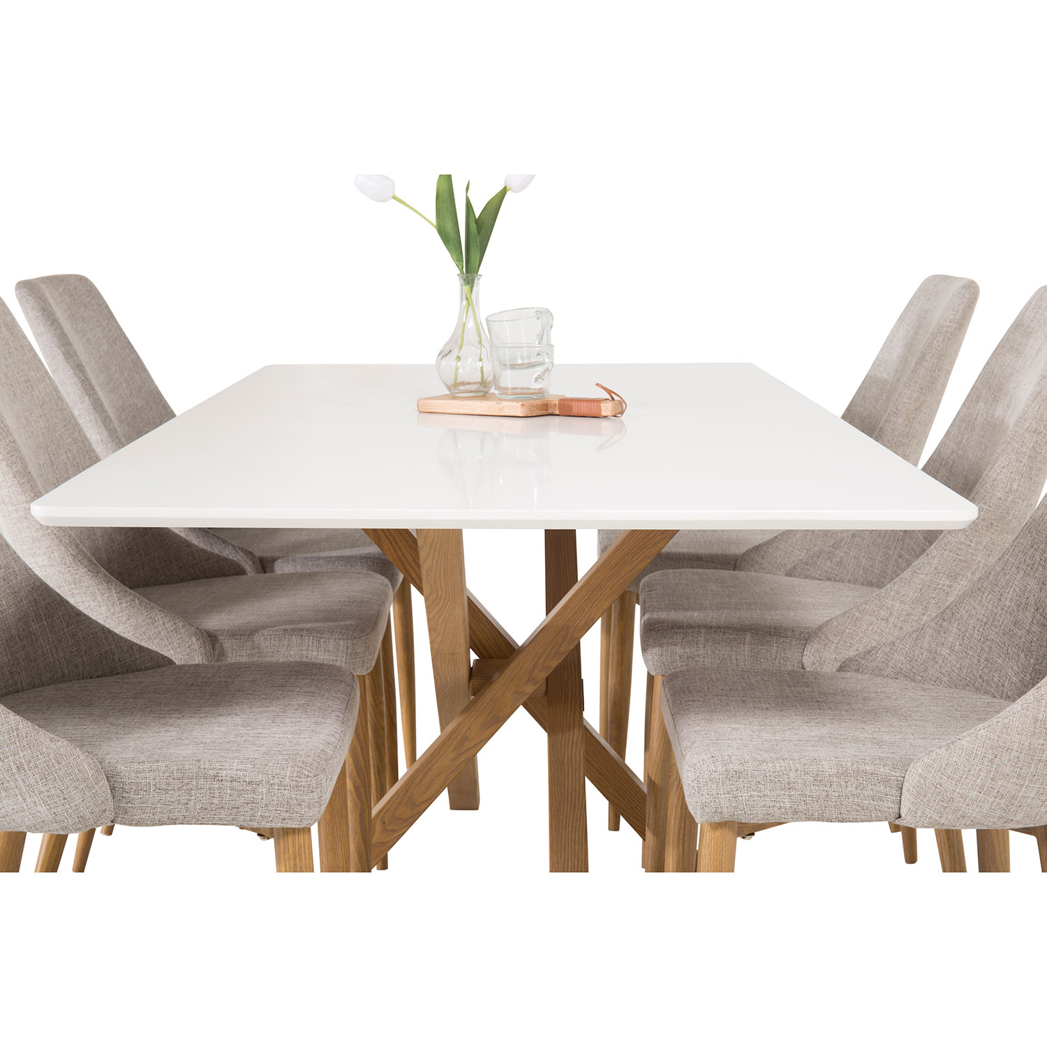 Matgrupp Venture Home Piazza 180 cm med 6 Leone stolar