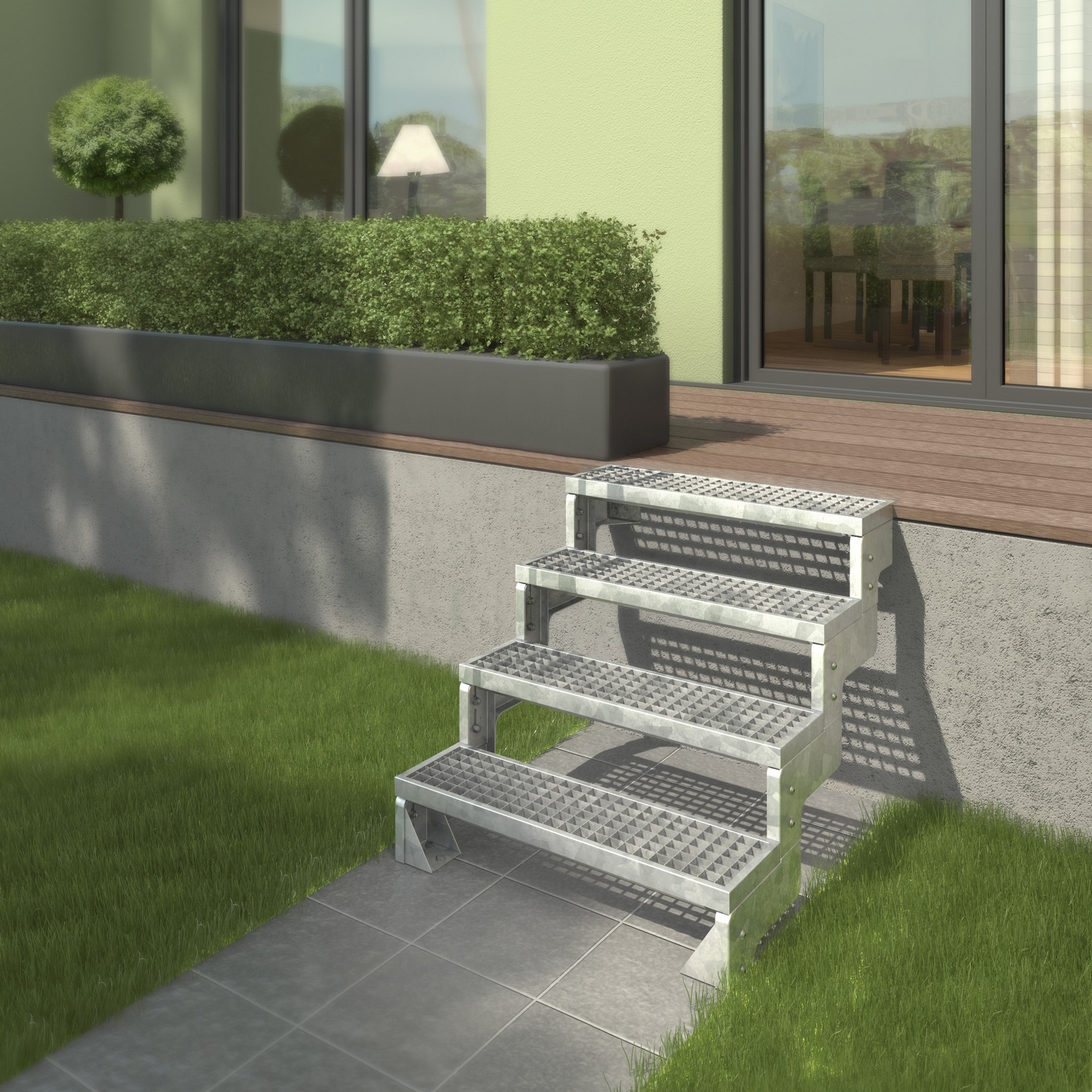 Trädgårdstrappa Dolle Gardentop Gallersteg utan Räcke