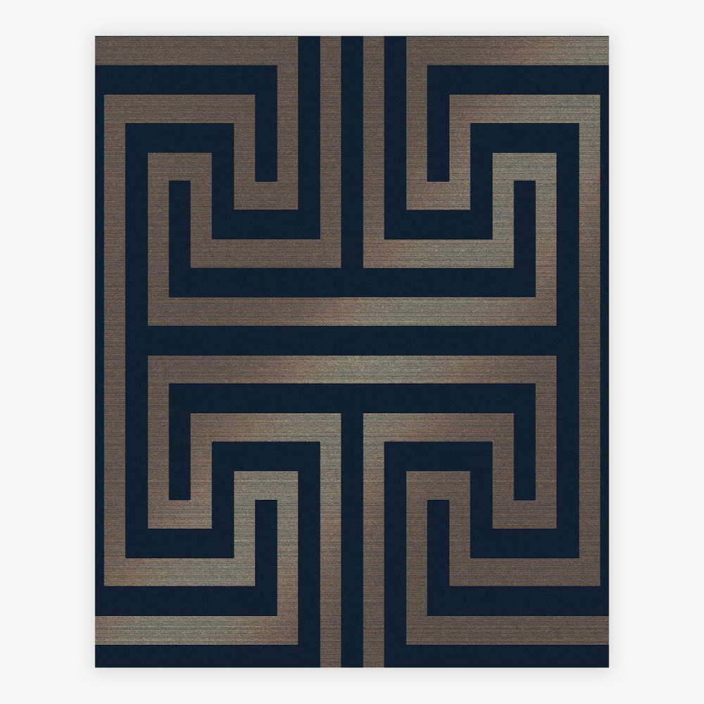 Tapet NEXT Metallic Greek Key Navy