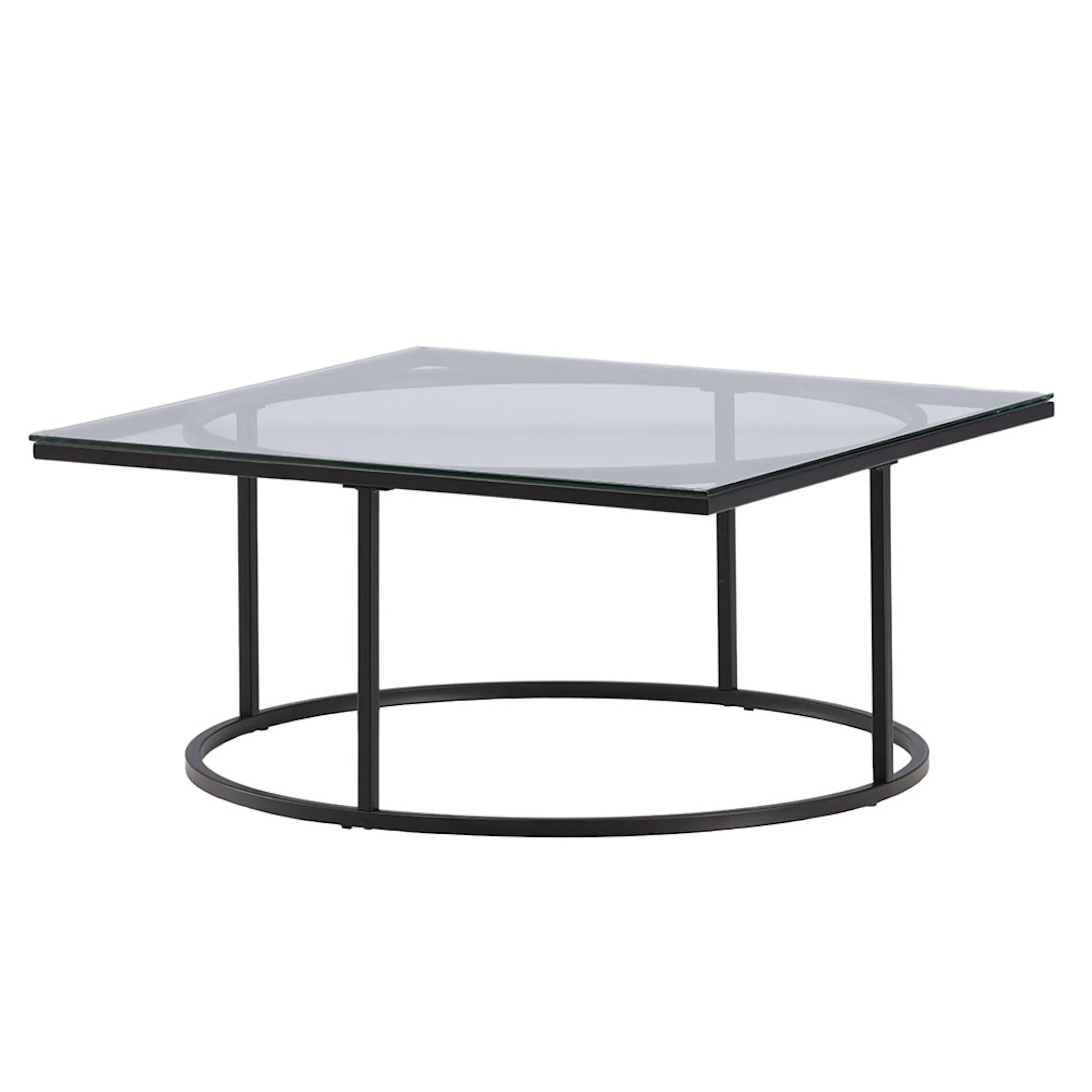 Soffbord furniture/fashion Skanör Rektangulärt Vardagsrumsbord i Glas/Stål 90x90cm