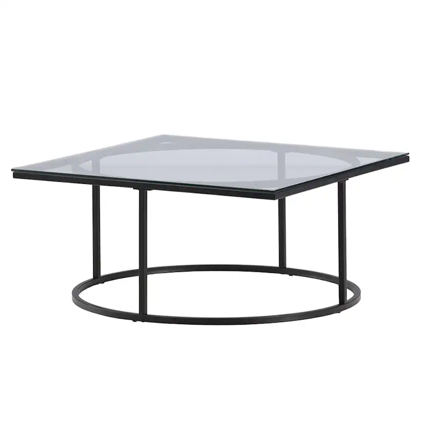 Soffbord furniture/fashion Skanör Rektangulärt Vardagsrumsbord i Glas/Stål 90x90cm