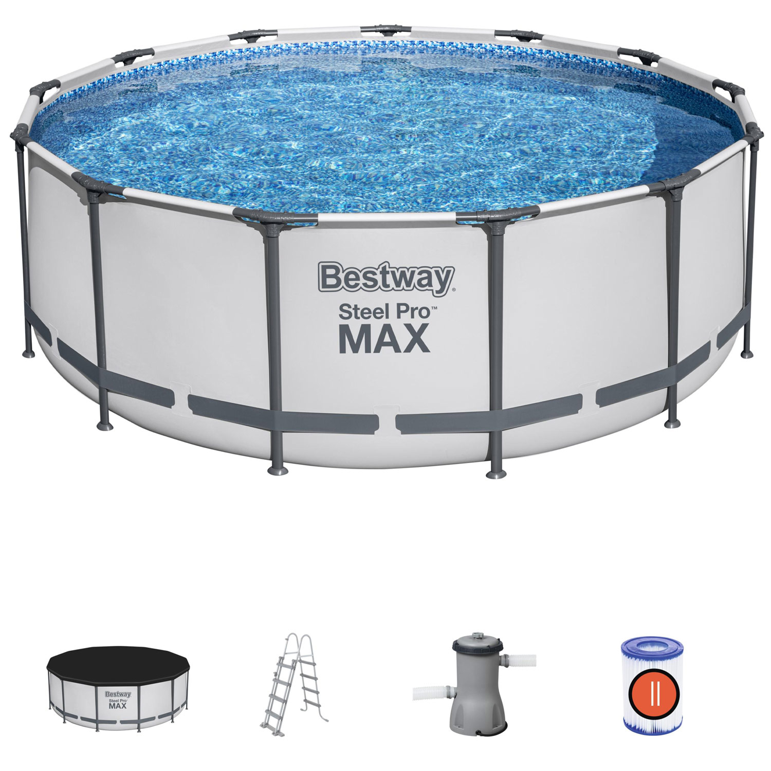 Poolpaket Bestway Steel Pro Max Ø3,96 m ClickConnect