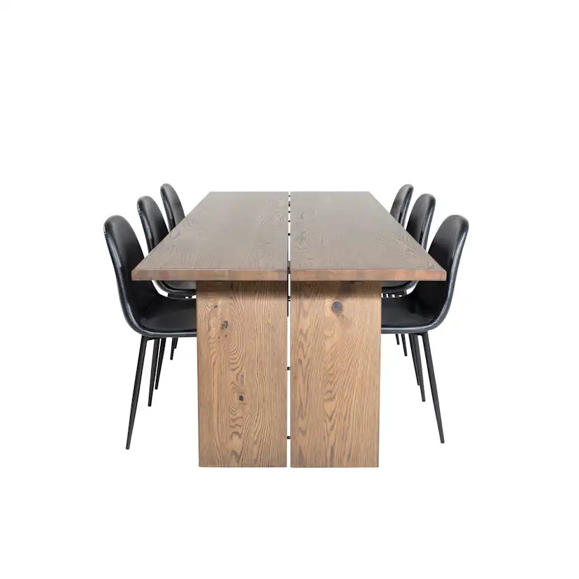 Matgrupp Venture Home Lotus med 6 Pobbie Stolar Konstläder