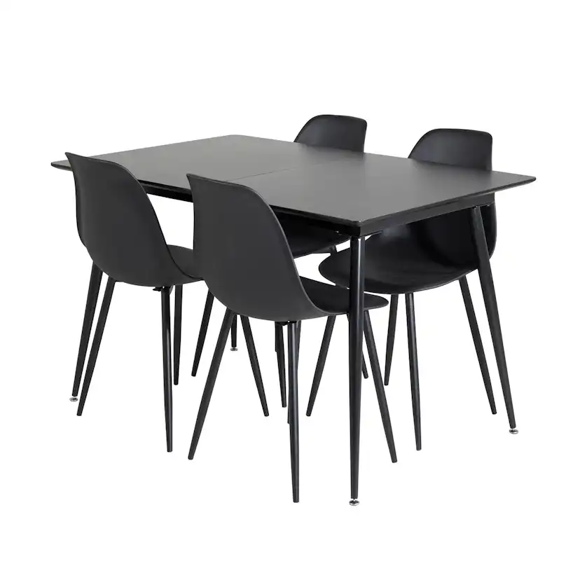 Matgrupp Venture Home Silvia med Iläggsskiva och 4 Pop Stolar