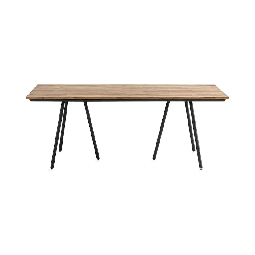 Matbord Comfort Garden Trio 200x100 cm Akacia/Svart