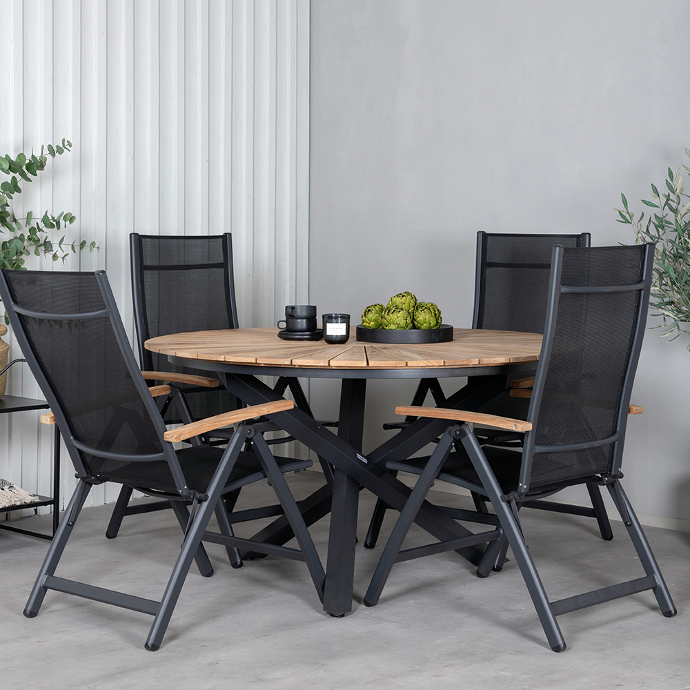 Matgrupp Venture Home Meya med 4 Perla Positionsstolar
