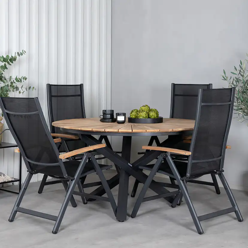 Matgrupp Venture Home Meya med 4 Perla Positionsstolar