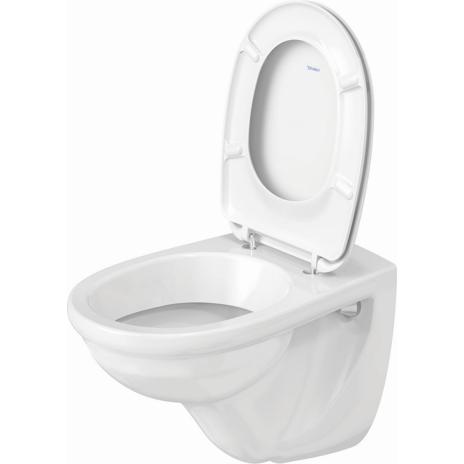 Toalettpaket Duravit D-Code med Vägghängd Toalettstol, Fixtur och Spolknapp